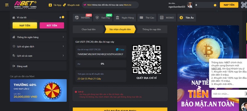 Hướng dẫn nạp tiền NBET và rút tiền nhanh chóng cho newbie 3 Phương Thức Nạp Thông Qua Tiền Ảo Cũng Đang Được Khá Nhiều Người Sử Dụng