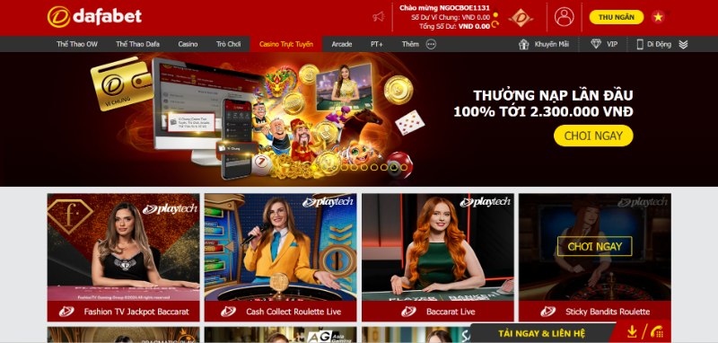 Dafabet - Nhà cái cá cược hàng đầu châu Á hiện nay 4 Sảnh Cược Casino Trực Tuyến Hấp Dẫn, Có Dealer Là Người Thật