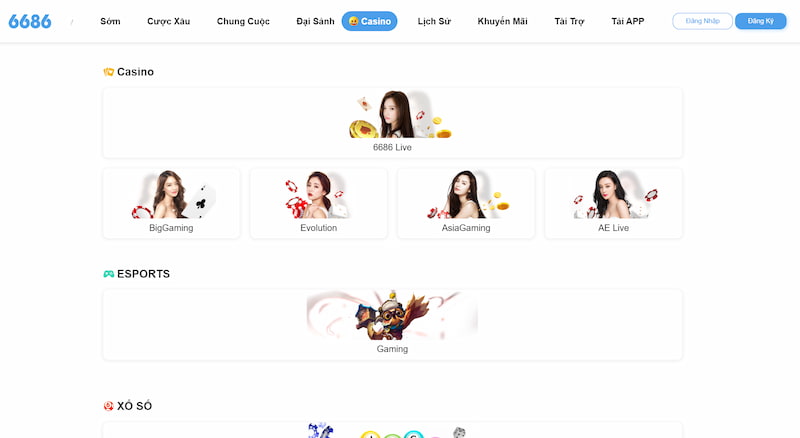 Nhà cái 6686 - Trang nhà cái cá cược "xanh chín" nhất 2026 3 Các Sản Phẩm Tại 6686
