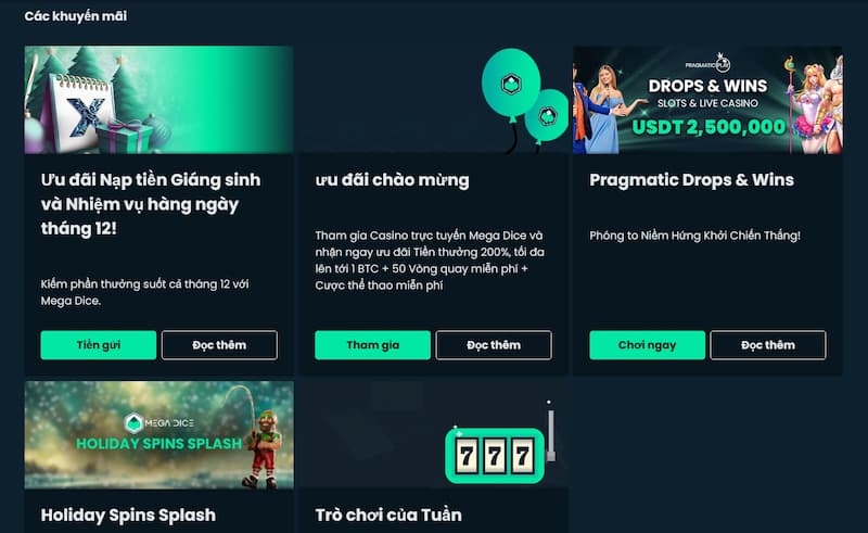 Mega Dice - Sân chơi giải trí bất tận, uy tín số 1 châu Á 6 Khuyến Mãi